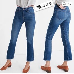 Madewell Ankle Cropped Jeans in Classic Blue cali Demi boot cut size 27